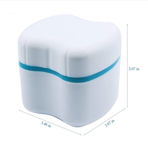 Strong Denture Case, Upgraded Dentures Box, Denture Brush Retainer Case, Denture Cups Bath, Dentures Container with Basket Denture Holder, Retainer Cleaning Case, Perfect To Safe Guard Dentures
