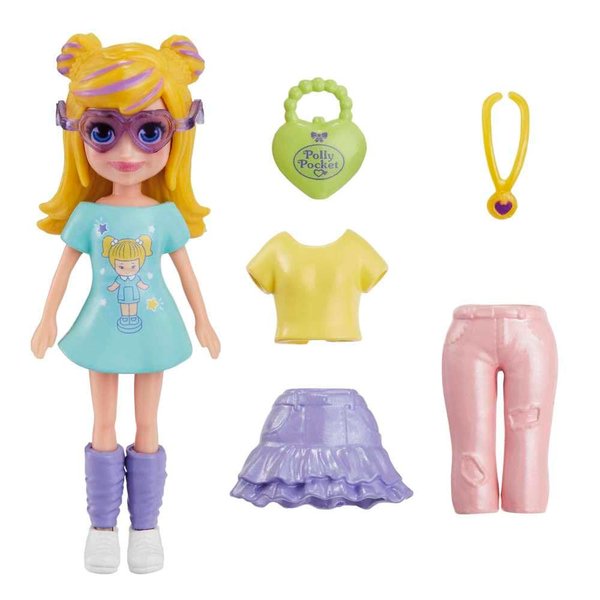 Polly Pocket Polly Shimmer Fashion Pack Playset Includes a doll, additional garments and accessories for girls ages 4 and up