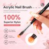 SAVILAND Acrylic Nail Brush Professional: Size 6,8,10 Nail Brushes for Acrylic Powder Application Black Round Shaped Nail Art Brush with Sturdy Handle Manicure Tools Extension Carving for Home Salon