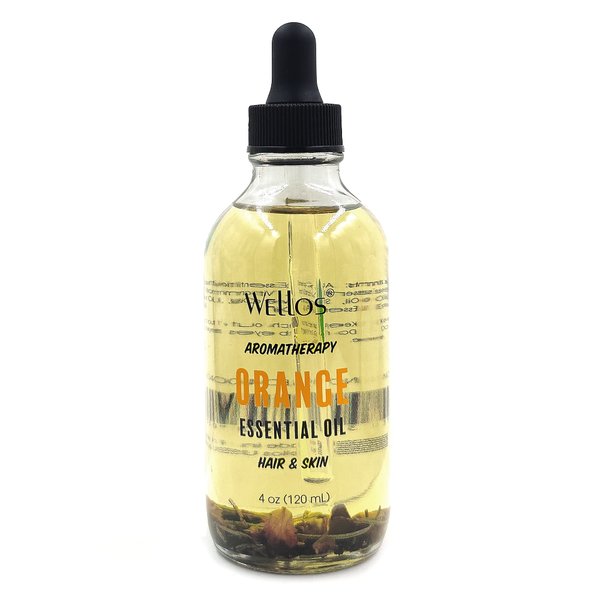 Wellos Aromatherapy Essential Oil for Hair & Skin (Orange), 4 fl oz(120ml)