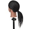 FUTAI Mannequin Head 100% Human Hair Manikin Cosmetology Makeup Doll Training Head with Table Clamp Stand for Hairdresser Practice Braiding Styling Coloring Curling Cutting Updos Display