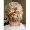 Campsis Rhinestones Bride Wedding Hair Comb Gold Flower Wedding Hair Accessories for Women Leaf Crystal Hair Side Comb for Bridal Bridesmaids