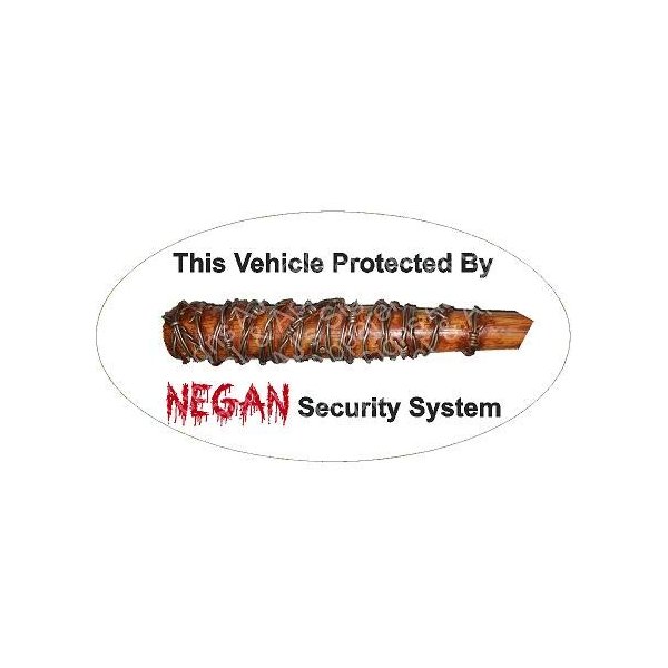 Protected by Negan Vinyl Sticker 6" x 3.1" for car, Truck, Van, Laptop, Walls etc,