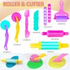 Dough Tool Sets for Kids Toddlers,Cute Dough Accessories with Rolling Pin Dough Mat Storage Box,Party Pack Dough Toys for Kids Age 3-5 4-8,Educational Toys Gift for Birthday Christmas Boys Girls