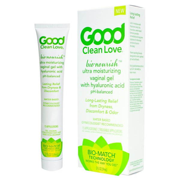 Good Clean Love BioNourish Ultra Moisturizing Vaginal Gel with Hyaluronic Acid, pH-Balanced Vaginal Moisturizer, Water-Based Feminine Care, Long Lasting Relief from Dryness & Discomfort, 2 Oz