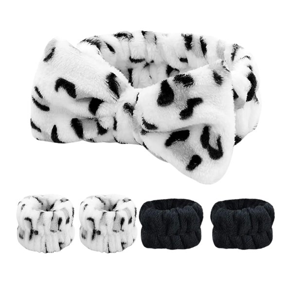 The Freckled Rebel Skincare Bundle Gray Spa Headband and Wristband Set for Face washing face headband and wrist. Enhanced Comfort and Absorbency for Beauty Routines Skincare sets.