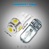 Partsam T10 LED Light Bulbs 5X White 161 168 194 Wedge Base Lights 5-5050-SMD for Cab Roof Running Marker Light LED Backup License Plate Parking Turn Signal Light