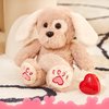CozyWorld Heartbeat Puppy Recordable Dog Stuffed Animals 30 sec Heart Voice Recorder Plush Toy Stuffed Animal Soft Fuzzy Doll Gifts Messages Playback for Kids Birthday Children's Day