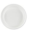 PLASTICPRO 7 inch Round Plastic Plates Microwaveable, Disposable, White, Dinnerware 100 Count