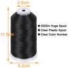 New brothread - Single Huge Spool 5000M Each Polyester Embroidery Machine Thread 40WT for Commercial and Domestic Machines - Black