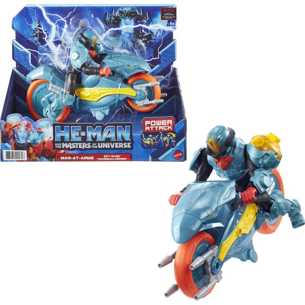 Masters of the Universe He-Man and The Action Figure + Vehicle Based on Animated Series, Articulated Battle Characters, Gift for 4 Years and Older