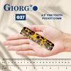 Giorgio G27 Handmade All Fine Tooth Pocket Comb, Hair Comb Straightener for Everyday Grooming Styling Hair, Mustache and Beard for Men Women and Kids, Use Dry or with Balms, Saw Cut and Polished