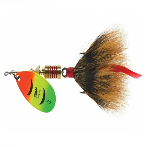 Mepp's Aglia Dressed Treble Fishing Lure, 1/4-Ounce, Hot Fire Tiger/Brown Tail (B3ST HFT-BR)