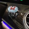 Pangpai Car Cute Push to Start Button Cover Accessories, Bling Crystal Car Engine Start Stop Button Cover, Black Car Decoration Interior Sticker for Women Girl