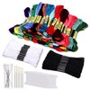 Dercuy Embroidery Floss,70 Skeins Mixed Colors Cross Floss Stitch Thread, Hand Sewing Needle for Embroidery,Rainbow Color Friendship Bracelet String for Bracelet Making, Sewing Crafts