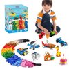 1100 Piece Building Blocks Classic Building Toys, Creative Bulk Building Bricks Sets Compatible with Legos Baseplate Sets 17 Colors Mixed 147 Shapes for Kids Party Favors Birthday Gift