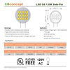 CBconcept UL Listed SidePin G8 LED Light Bulb, 10 Pack, 1.6 Watt, 200 Lumen, NOT Dimmable, Warm White 3000K, 180 DegreeBeam Angle, Ceramic Sunflower, 20W Equivalent,Under Cabinet,Counter Puck Kitchen