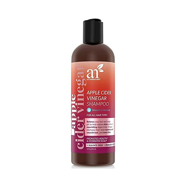 Artnaturals Apple Cider Vinegar Shampoo – (12 Fl Oz / 355ml) – for All Hair Types - Plant Base Blend - Coconut Oil and Vitamin E for Split Ends, Shine, Stronger and Smoother
