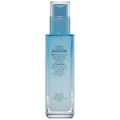 L'Oreal Paris Skincare Hydra Genius Daily Liquid Care Oil-Free Face Moisturizer for Normal to Oily Skin, Hyaluronic Acid Moisturizer for Face with Aloe Water and Hyaluronic Acid, 3.04 fl. oz.