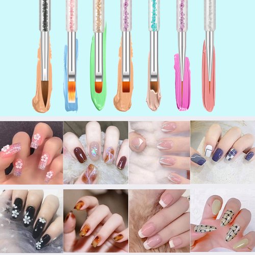 MAGIC ARMOR 10pcs Nail Art Brushes-Double Ended Nail Art Liner Brush and Dotting Tools set, Nail Art Tools Shiny Handles-Easy To Use Nail Art Point Drill Drawing Tools for Beginner DIY Nail Art Design