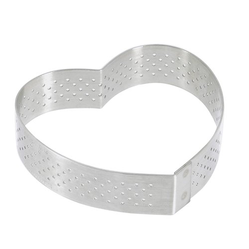 De Buyer Perforated Heart Tart Ring - 3” - Perfect for Baking Crisp, Heart-Shaped Tarts - Easy to Use & Clean - Made in France