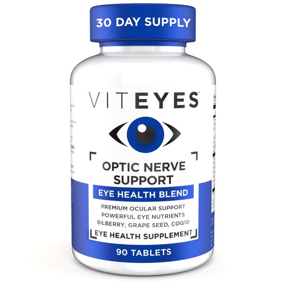 Viteyes Optic Nerve Support Supplement, Premium Ocular Nutrition Blend, 90 Tablets, White
