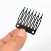 50 Pcs Hair Combs Plastic Clips 7-teeth Wig Combs with 2 Pcs Black Elastic Band 5 Pcs T Pins and 5 Pcs C Curve Needles Sewing