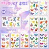 10 Sheets Butterfly Temporary Tattoos,Waterproof Butterfly Cartoon Stickers,Fake Tattoo Stickers for Women and Girls Party Favors Supplies,Holographic Stickers for Kids Birthday Party Supplies