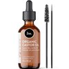 IQ Natural Castor Oil for Eyelashes, Eyebrow and Eyelash Growth Serum, 100% Pure Cold Pressed Organic Castor Oil, Eyelash Serum Conditioner, Lash Serum Growth Hair Oil Treatment, Brow Growth Serum