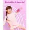 Amazmic Toys for Girls, Kids Karaoke Microphone Toddler Microphone for Kids with Lights, Birthday Gift for Girls, Boys Toy Age 3 4 5 6 7 8+(Light Pink)