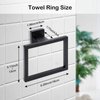 2-Piece Matte Black Square Towel Ring,Modern Hand Towel Holder for Bathroom,SUS304 Stainless Steel Towel Hangers Wall-Mounted