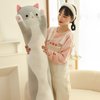 WUYU Lovely Plush Cat Doll Cute Cartoon Soft Stuffed Kitten Pillow Long Throw Sleeping Pillow Doll Toy Gift for Kids Girlfriend Multiple Size (Grey,50cm/19.6in)