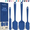 BakeRoyal Silicone Spatula Set - 4-Piece Rubber Spatulas Silicone Heat Resistant 600°F for Everyday Task - Seamless Design Kitchen Spatulas for Nonstick Cookware - Silicone Kitchen Utensils Sets