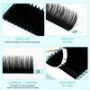 NATUHANA Round Eyelash Extensions 0.07mm C Curl Russian Classic Lash 11mm Single Size Tray False Lashes Supplies,Classic Individual Lash Extensions 12Rows/Case Matte Black (11mm, black;0.07 C)