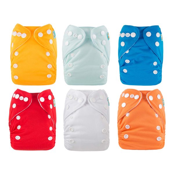 ALVABABY 6pcs with 12 Inserts Baby Cloth Diapers Pocket Newborn Diaper for Less Than 12pounds Baby Snaps Cloth Diapers Nappy