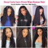28 Inch Deep Wave Lace Front Wigs Human Hair Pre Plucked 180% Density 13x4 Curly Lace Frontal Wigs for Black Women Wet and Wavy Transparent Glueless Wigs Human Hair with Baby Hair Natural Hairline