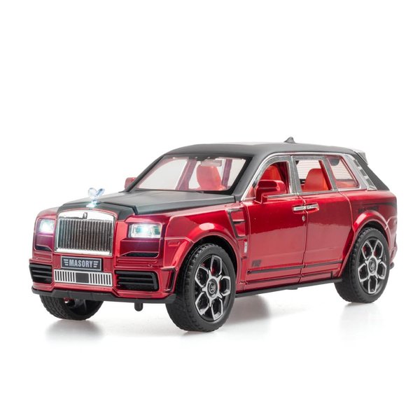 Toy Car Model Rolls-Royce Cullinan 1/24 Red Alloy Collectibles Die-cast Vehicles with Sound and Light