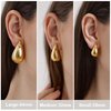 24K Gold Teardrop Earrings for Women Chunky Gold Plated Waterdrop Earrings Trendy Jewelry for Women