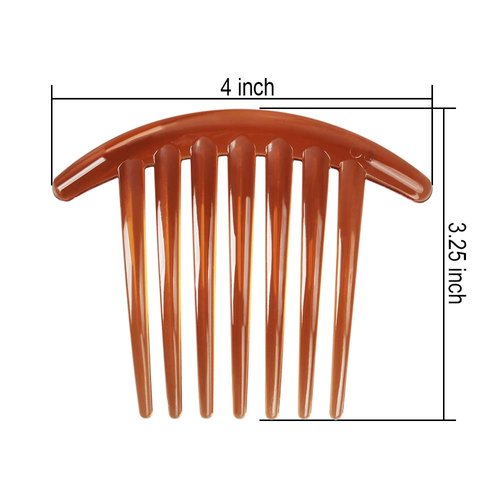 24 PCS 7 Tooth French Twist Comb Plastic Hair Clip Hair Side Combs Hair Accessory for Women Girls (Black and Brown)