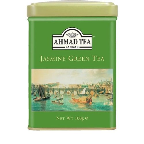 Ahmad Tea Black Tea, Jasmine Black Tea Loose Leaf, Metal Tin 100g - Caffeinated and Sugar-Free
