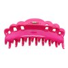 4 Inch Scalloped Jaw Clip With Holes-Hot Pink