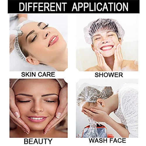 Shower Cap Disposable,100 Pcs Plastic Waterproof Clear Shower Caps, Multi-Purpose Thickening Elastic Bath Cap, Bath Shower Hair Caps Women Spa, Home Use, Hotel and Hair Salon