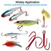Treble Fishing Hooks,Super Sharp Solid Triple Barbed Fish Hook Strong Wide Gap High Carbon Steel Barbed Hook for Fishing Lures Baits Freshwater Saltwater (Red 14# 125pcs)