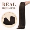 GOO GOO Clip in Hair Extensions Real Human Hair, 14inch 130g 9Pcs, 2A Light Brown, Remy Human Hair Extensions Clip ins for Women, Natural Human Hair