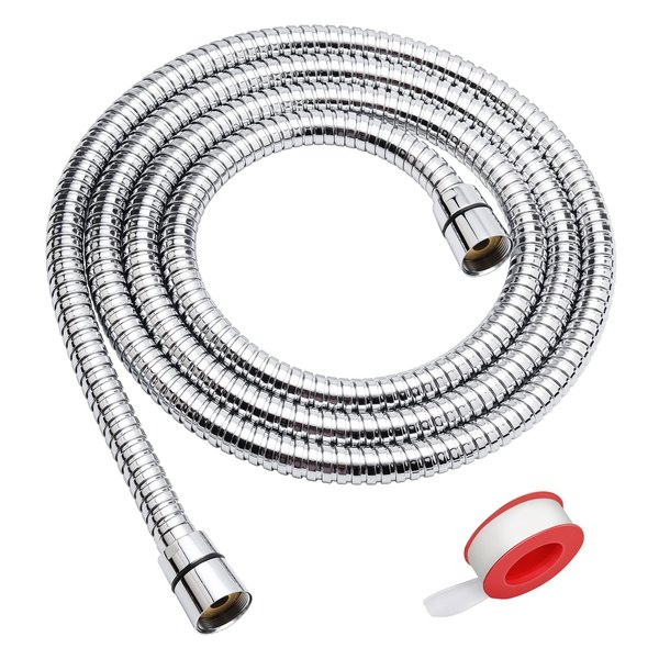 Blissland Shower Hose, 79 Inches Extra Long Stainless Steel Handheld Shower Head Hose with Brass Insert and Nut - Durable and Flexible(Chrome)