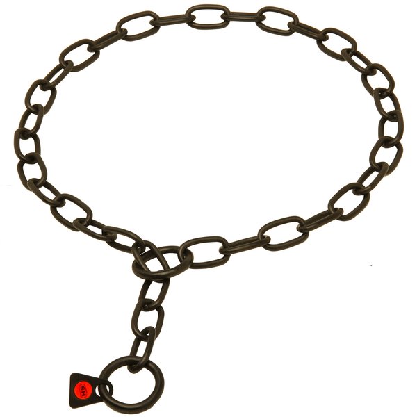Herm Sprenger Black Stainless Steel Medium Sized Link Chain Collar - 3.0 mm x 22 inches