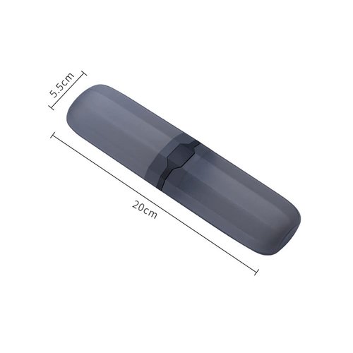 luzen 2Pcs Travel Toothbrush Case Holder Hard Plastic Portable Toothbrush Toothpaste Storage Box Container for Travel Camping Home School Business Use, Transparent Black