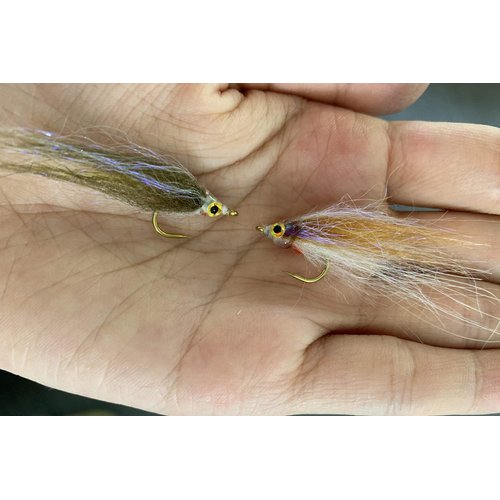Tigofly 12 pcs Brown Olive UV Polar Fry Slowly Sinking Salmon Trout Steelhead Minnow Fly Fishing Flies Lures Fly Set-Size #8 (Assorted)