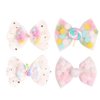 Lurrose 4pcs Easter Hair Bows Cartoon Lollipop Rabbit Bowknot Hairpins Hair Barrettes Mesh Party Headwear for Women Girls