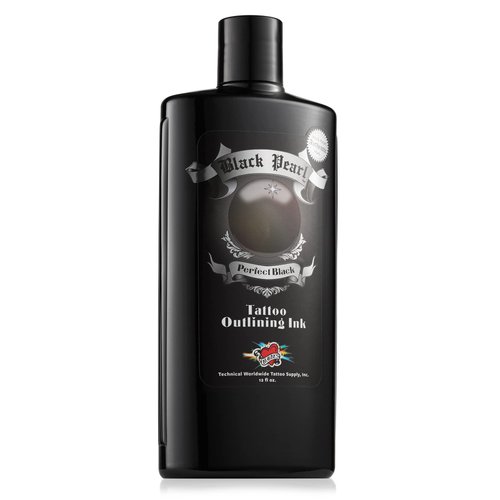Mom's Black Pearl Outlining Tattoo Ink 12 Oz. - Plus Ten 5 Round 1 Inch Grip Disposable Tubes
